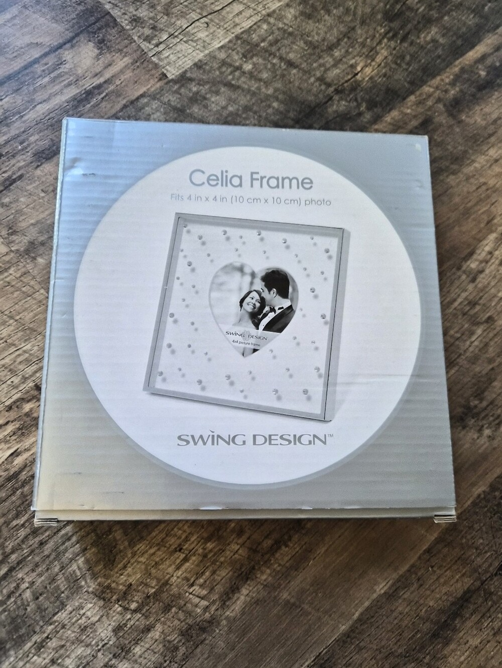NWT Celia Frame 4x4 Swing Design Silver Bling Wedding Photo Frame